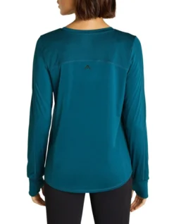 Mesh Panel Long Sleeve Top In Teal -Myer Clothing Shop 961230430 3 720x928