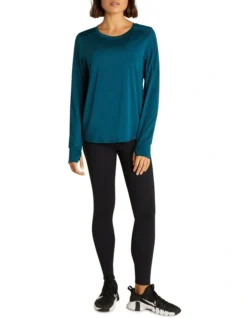 Mesh Panel Long Sleeve Top In Teal -Myer Clothing Shop 961230430 5 720x928