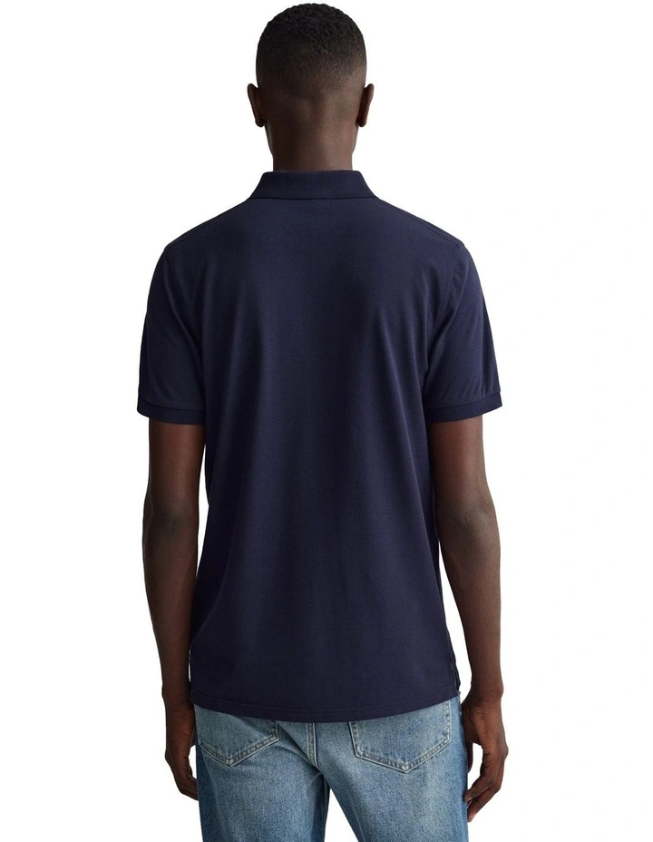 Gant Archive Shield Short Sleeve Pique Polo In Evening Blue 2 Gant Archive Shield Short Sleeve Pique Polo In Evening Blue - Image 2