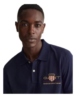 Gant Archive Shield Short Sleeve Pique Polo In Evening Blue 6 Gant Archive Shield Short Sleeve Pique Polo In Evening Blue -Myer Clothing Shop 961686730 3 720x928