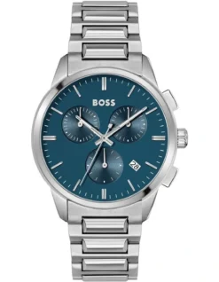 Hugo Boss Dapper Men's Qtz Chronograph Watch 1513927 In Stainless Steel