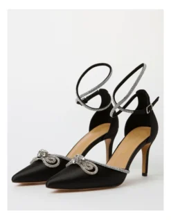 Addison Heeled Shoes In Satin In Black -Myer Clothing Shop 961910380 3 720x928
