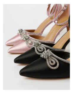 Addison Heeled Shoes In Satin In Black -Myer Clothing Shop 961910380 5 720x928