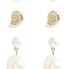 Shell Stud Set In Gold