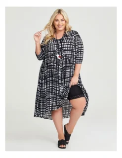 Check Natural Dress In Black Multi -Myer Clothing Shop 962209810 3 720x928