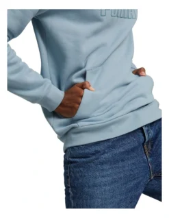 Puma Essential Elevated Hoodie Fleece In Blue -Myer Clothing Shop 962252110 4 720x928