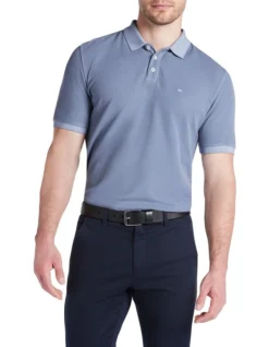 Arlington Pique Polo In Washed Navy
