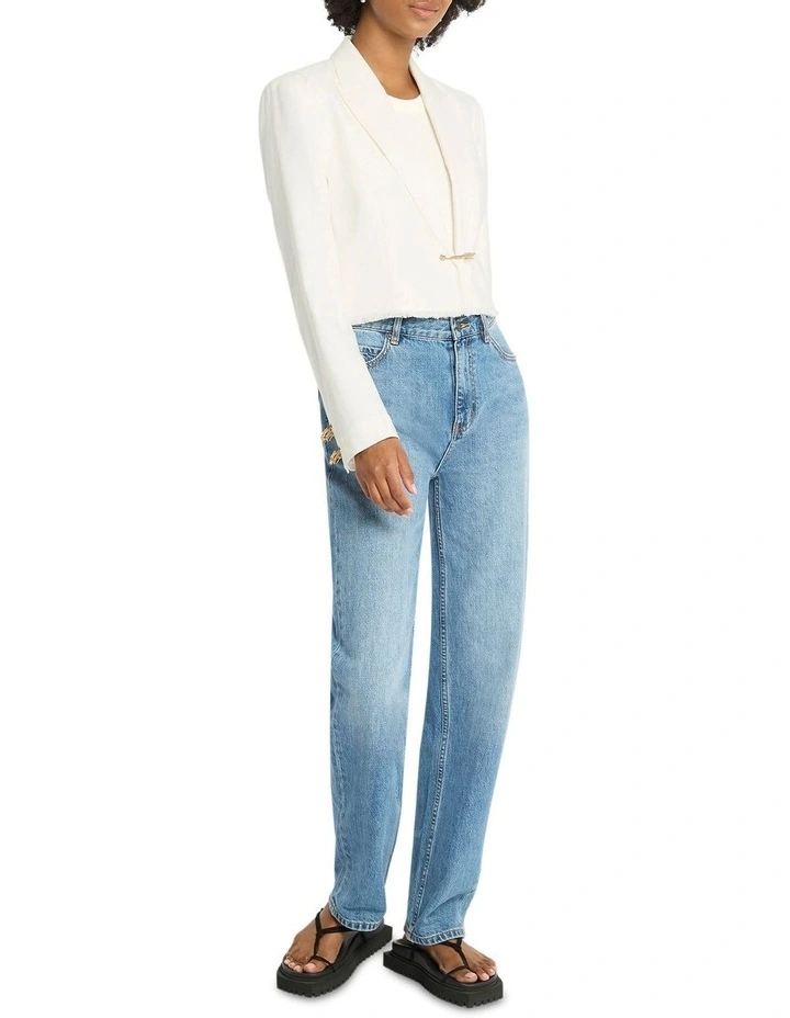 Punctured Ego Cropped Jacket In White 3 Punctured Ego Cropped Jacket In White - Image 3