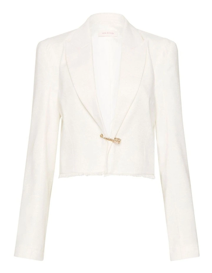 Punctured Ego Cropped Jacket In White 6 Punctured Ego Cropped Jacket In White - Image 6