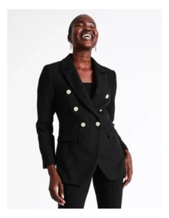 Military Double Breasted Blazer In Black 10 Military Double Breasted Blazer In Black -Myer Clothing Shop 962548390 4 720x928