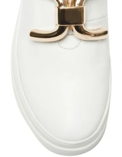 Banjo Sneakers In White/Gold Leather -Myer Clothing Shop 962598790 7 720x928