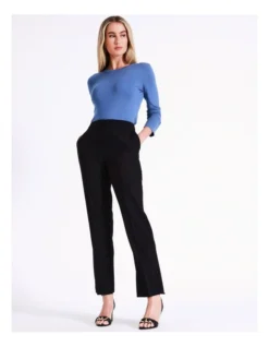Basque Essential Straight Leg Pant In Black -Myer Clothing Shop 962624350 4 1 720x928