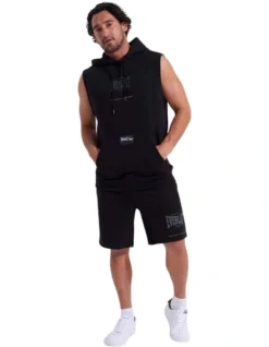 Everlast Worldwide Sleeveless Hooded Muscle In Black