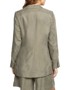 Oxford Lola Cupro Blend Blazer In Khaki 9 Oxford Lola Cupro Blend Blazer In Khaki -Myer Clothing Shop 963294130 3 720x928