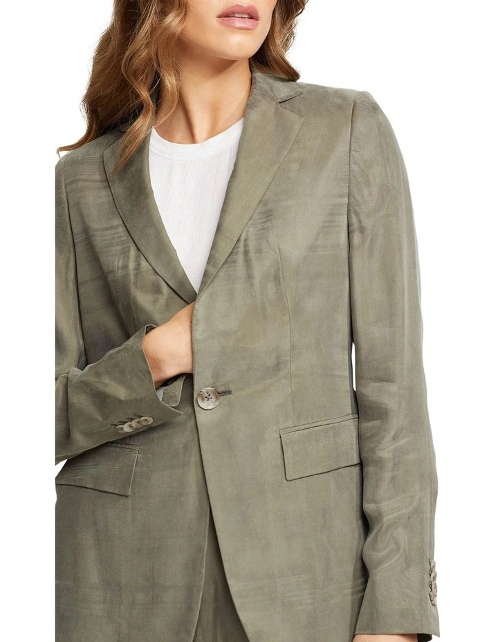 Oxford Lola Cupro Blend Blazer In Khaki 4 Oxford Lola Cupro Blend Blazer In Khaki - Image 4