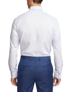 Oxford Islington Regular Fit Striped Shirt In Light Blue -Myer Clothing Shop 963311680 3 720x928