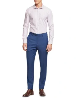 Oxford Beckton Striped Luxury Shirt In Navy/Lilac -Myer Clothing Shop 963313120 5 720x928