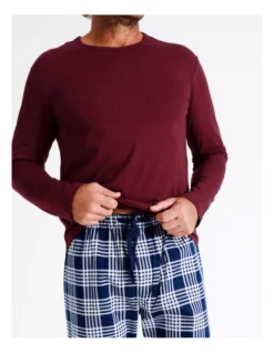 Essentials Long Sleeve Tee & Flannelette Pant PJ Set In Modern Check -Myer Clothing Shop 963388720 6 720x928