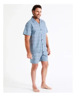 Short Sleeve Organic Cotton PJ Set In Check -Myer Clothing Shop 963390520 3 720x928
