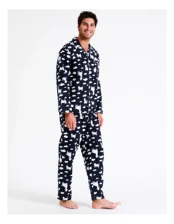 Mens Pyjama Set In Midnight Animal Clouds Print -Myer Clothing Shop 963390790 3 720x928