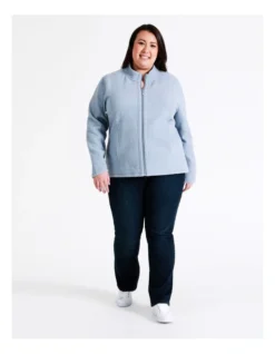 Regatta Recycled Polyester Blend Zip Thru Honeycomb Jacquard Sweat Top In Blue Marle