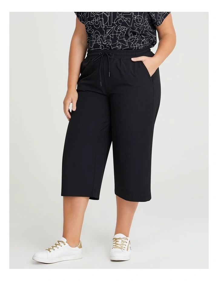 Active Microfibre Crop Pant In Black 1 Active Microfibre Crop Pant In Black