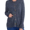 Ribbed Relaxed Cardigan In Blue