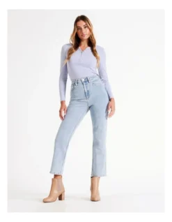 Recycled Blend Billie Straight Jean In Light Blue