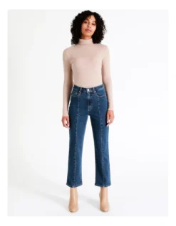 Recycled Blend Seam Detail Straight Jean In Mid Blues