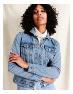 Recycled Blend Denim Jacket In Light Blue 9 Recycled Blend Denim Jacket In Light Blue -Myer Clothing Shop 964242460 3 720x928
