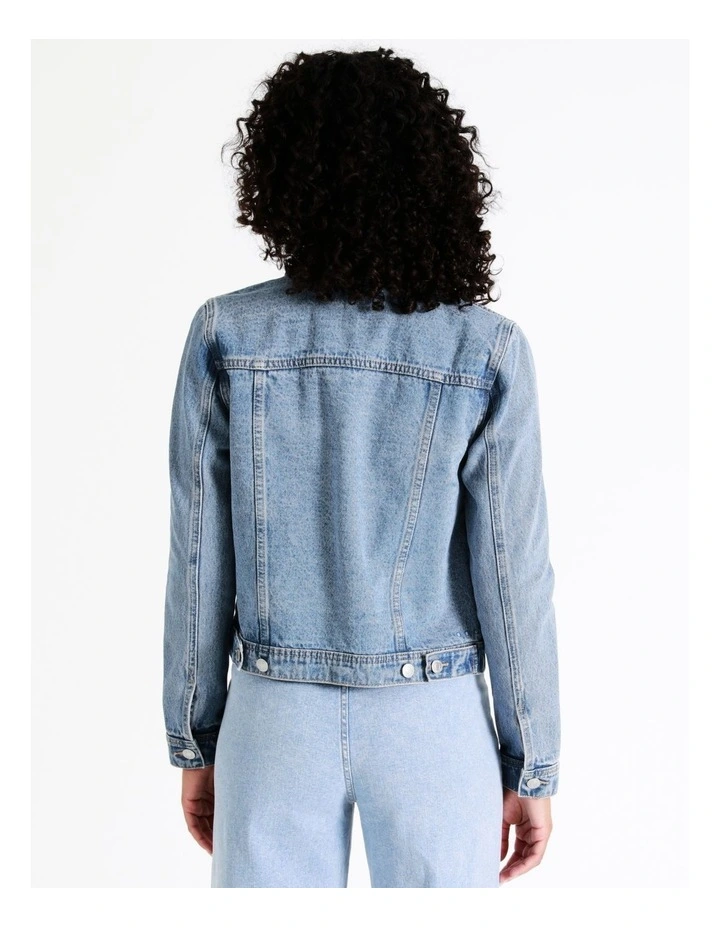 Recycled Blend Denim Jacket In Light Blue 5 Recycled Blend Denim Jacket In Light Blue - Image 5