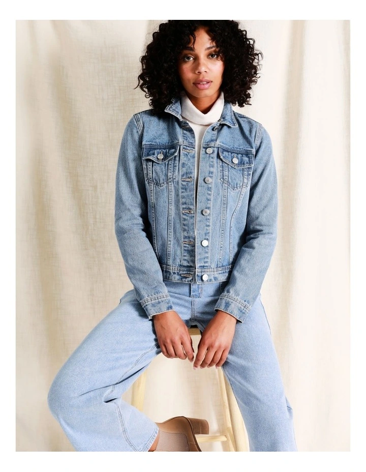 Recycled Blend Denim Jacket In Light Blue 7 Recycled Blend Denim Jacket In Light Blue - Image 7