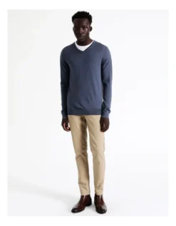Australian Merino V-Neck Knit In Blue -Myer Clothing Shop 964244620 4 720x928