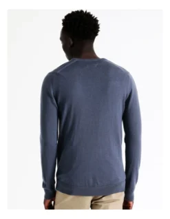 Australian Merino V-Neck Knit In Blue -Myer Clothing Shop 964244620 5 720x928