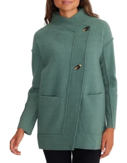 Panelled Jacket In Green