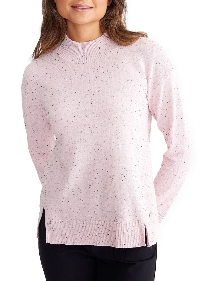 Notch Hem Knit In Pink 1 Notch Hem Knit In Pink