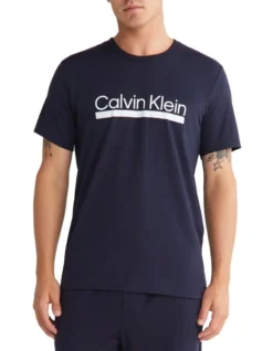Calvin Klein Chill Sleep Tee In Navy