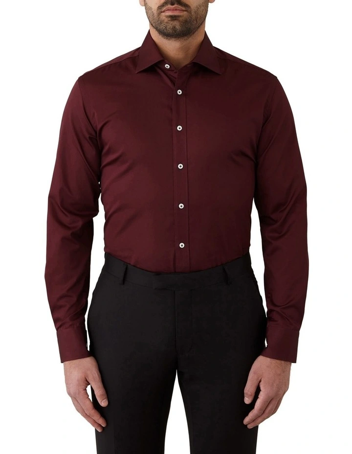 Giorgio Tailored Fit Shirt In Red 1 Giorgio Tailored Fit Shirt In Red