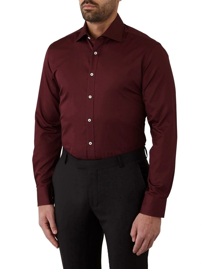 Giorgio Tailored Fit Shirt In Red 3 Giorgio Tailored Fit Shirt In Red - Image 3