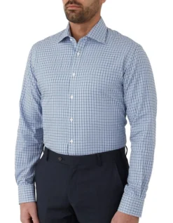 Giorgio Tailored Fit Shirt In Blue -Myer Clothing Shop 965252170 965247670 3 720x928