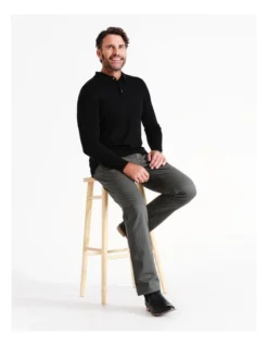 Australian Merino Knitted Long Sleeve Polo In Black 10 Australian Merino Knitted Long Sleeve Polo In Black -Myer Clothing Shop 965294830 4 720x928
