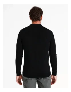 Australian Merino Knitted Long Sleeve Polo In Black 12 Australian Merino Knitted Long Sleeve Polo In Black -Myer Clothing Shop 965294830 6 720x928