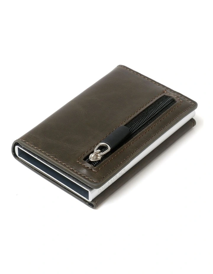 Leura Minimalist Unisex Vegan Leather Coin Pocket Wallet In Olive 2 Leura Minimalist Unisex Vegan Leather Coin Pocket Wallet In Olive - Image 2