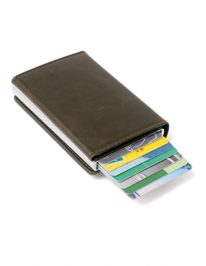 Leura Minimalist Unisex Vegan Leather Coin Pocket Wallet In Olive 5 Leura Minimalist Unisex Vegan Leather Coin Pocket Wallet In Olive - Image 5