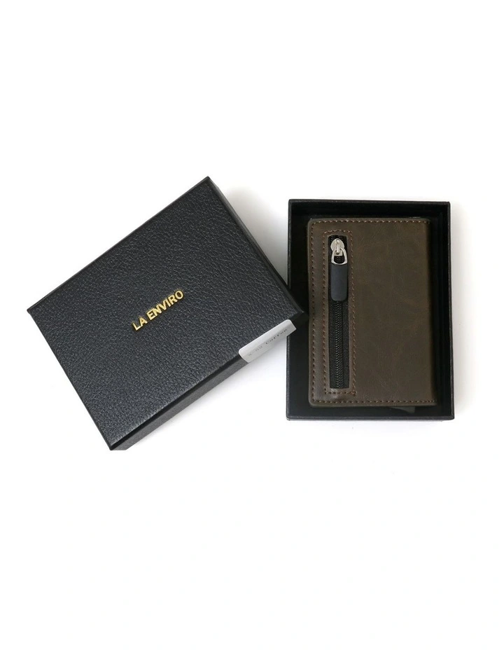 Leura Minimalist Unisex Vegan Leather Coin Pocket Wallet In Olive 7 Leura Minimalist Unisex Vegan Leather Coin Pocket Wallet In Olive - Image 7