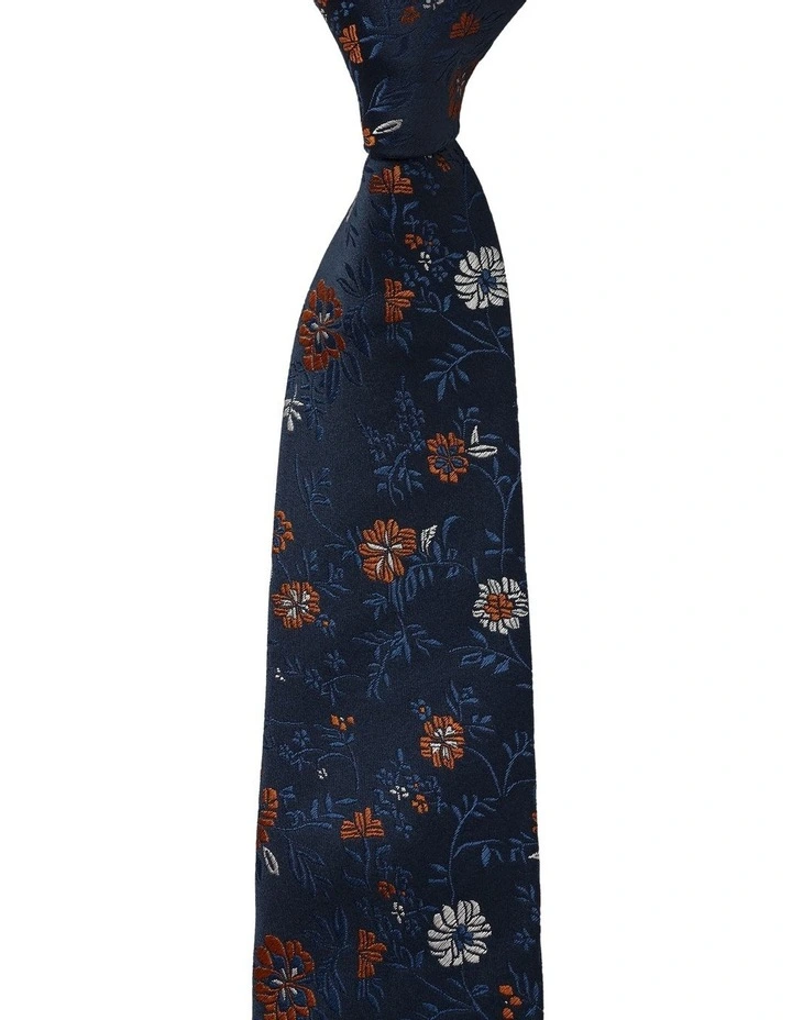 Cambridge Floral Silk Tie In Orange 1 Cambridge Floral Silk Tie In Orange