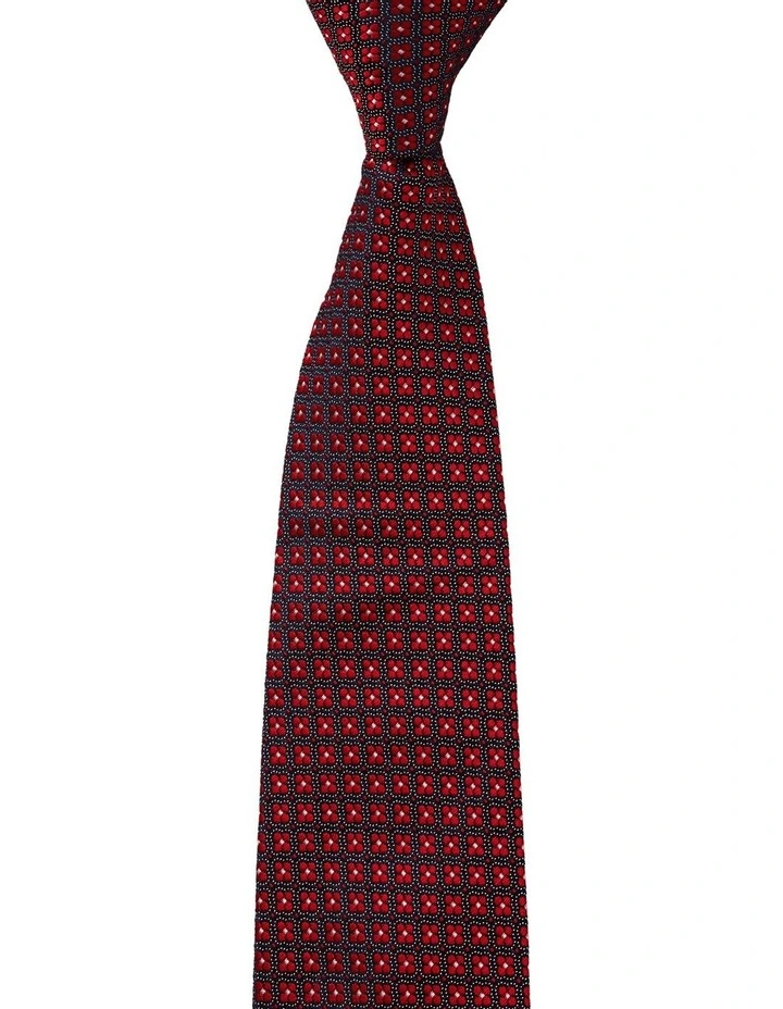 Cambridge Micro Foulard Silk Tie In Red 1 Cambridge Micro Foulard Silk Tie In Red