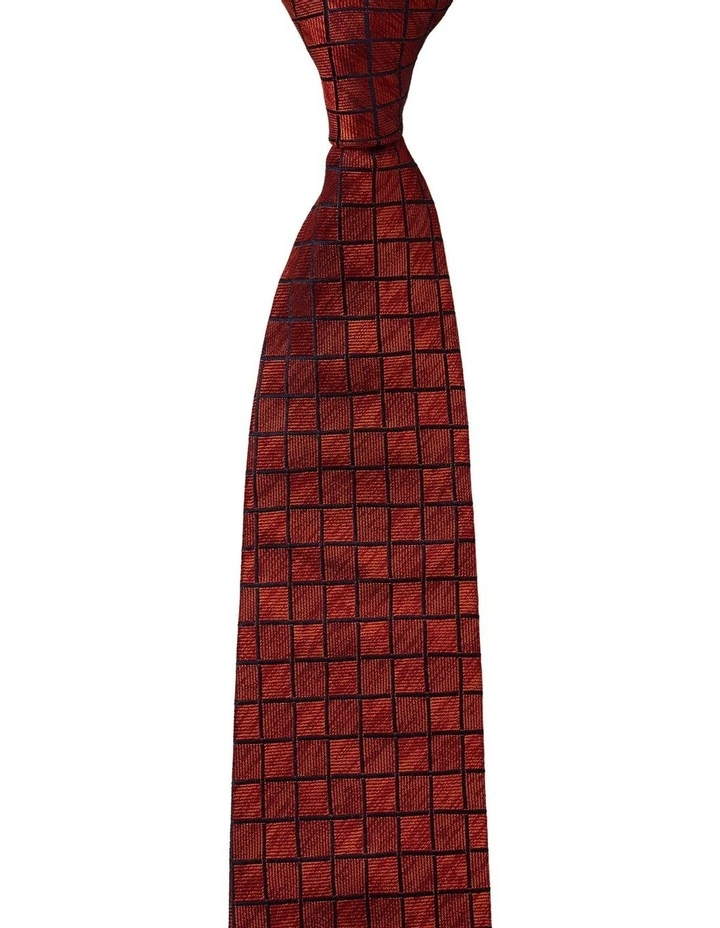 Cambridge Lattice Silk Tie In Brown 1 Cambridge Lattice Silk Tie In Brown