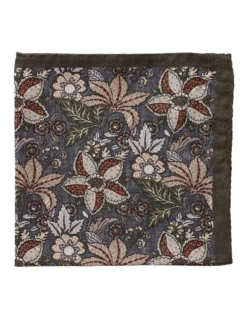 Cambridge Chestnut Silk Pocket Square In Green