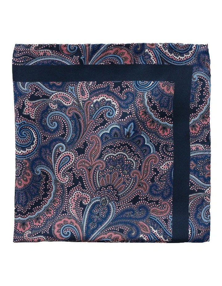 Cambridge Paisley Silk Pocket Square In Pink 1 Cambridge Paisley Silk Pocket Square In Pink